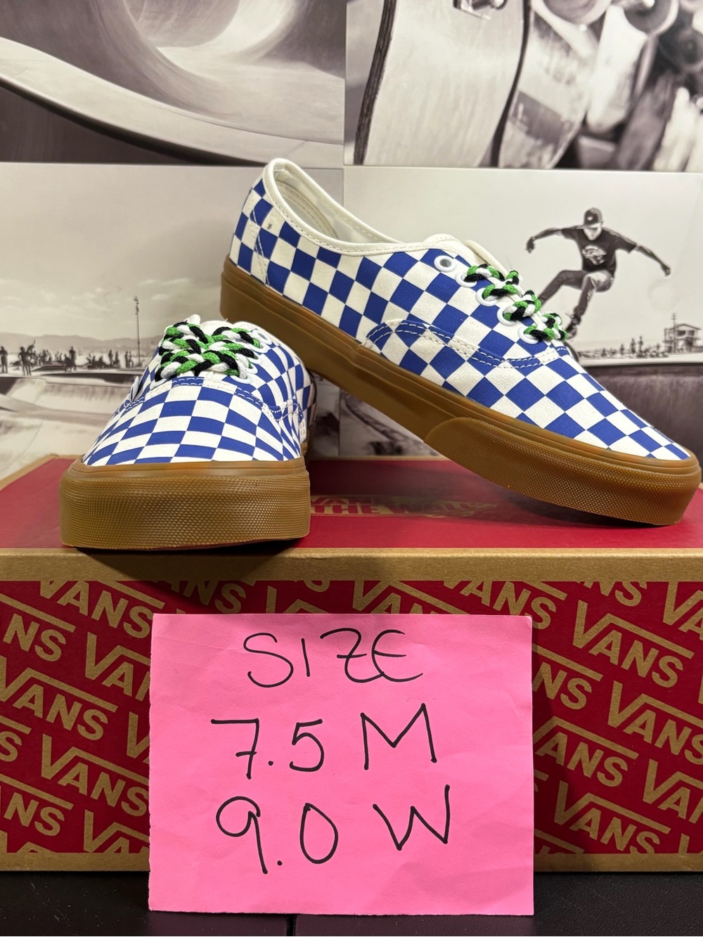 Vans Authentic Checkers sz 7.5 Men’s 9.0 Woman